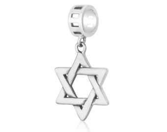 Étoile d’argent de David Charms, 925 breloques en argent sterling, breloques de bijoux juifs, bracelet à breloques en argent, cadeau de bijoux d’Israël