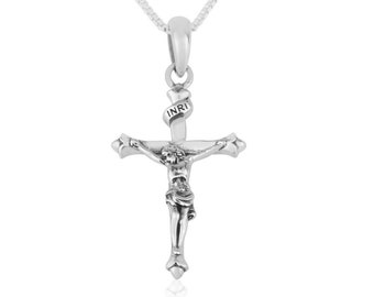 Silver Cross Orthodox Pendant, 925 Sterling Silver Pendant, Cross Necklace, Silver Chains, Jesus Cross Pendant, Israel Jewelry Gift