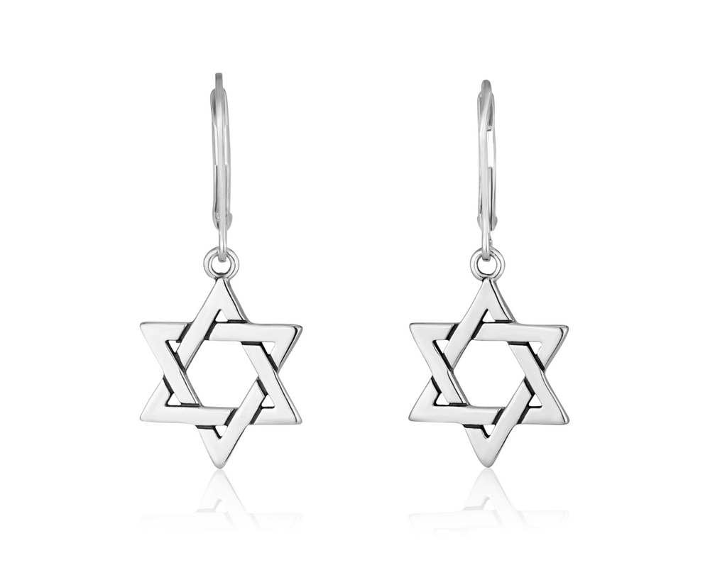 Star of david earrings best sale silver