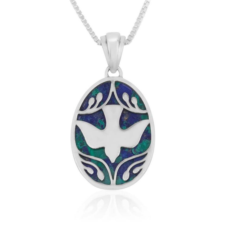 Holy Spirit Pendant Dove Necklace 925 Sterling Silver Eilat - Etsy