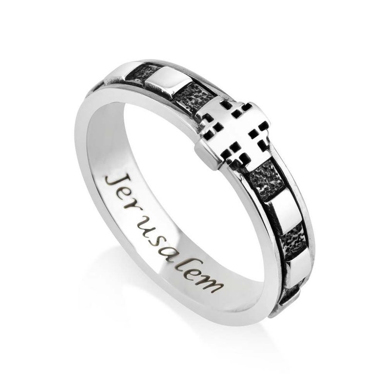 Christian Rings Cross Engraved Rings Christian Jewelry Etsy
