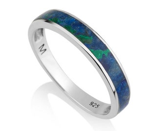 Silberring, Eilat Steinring, 925 Sterling Silber Ring, gravierter Eilat Schmuck Ring, Israel Schmuck Geschenk