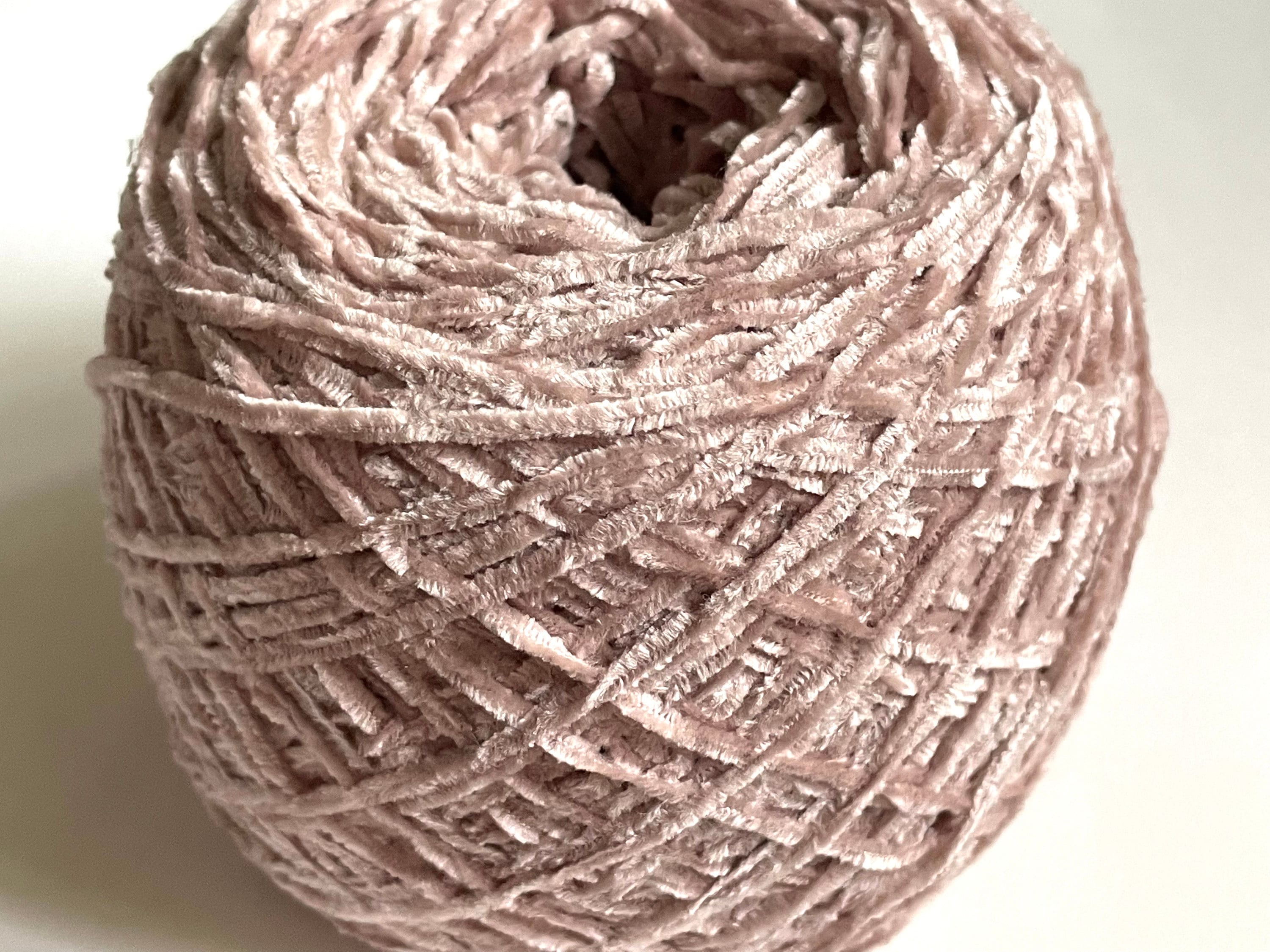 Beige Fine Velvet Chenille Yarn Etsy