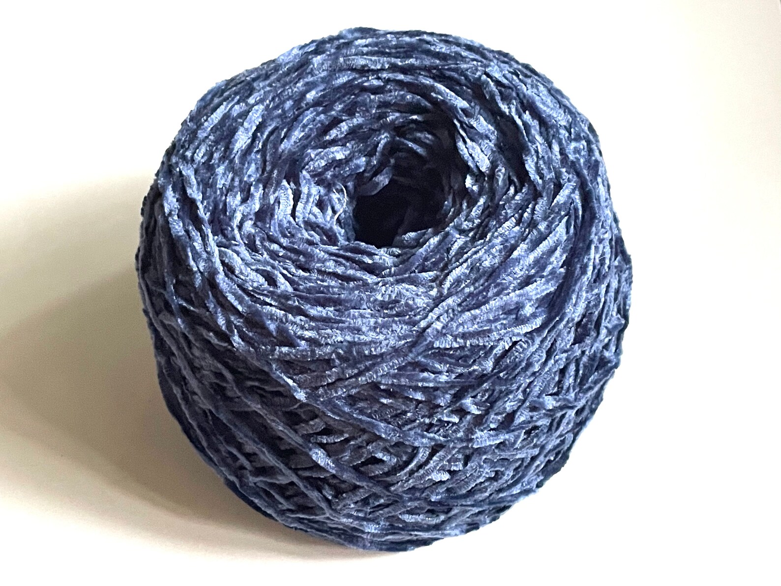 Navy Blue Fine Velvet Chenille Yarn Etsy