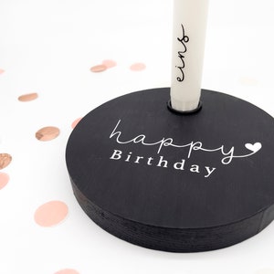 Portavelas de madera para cumpleaños | Vela cónica | Cumpleaños infantil | Feliz cumpleaños
