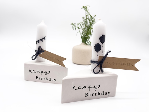 Kerzenhalter Geburtstag Kuchen | Geschenk Set | Geburtstag | Happy Birthday
