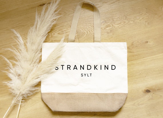 Strandtasche XXL Strandkind Badetasche XXL Jutetasche XXL