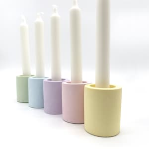 Candle holder concrete pastel | Candle holder 2in1 | stick candle holder | Tealight holder