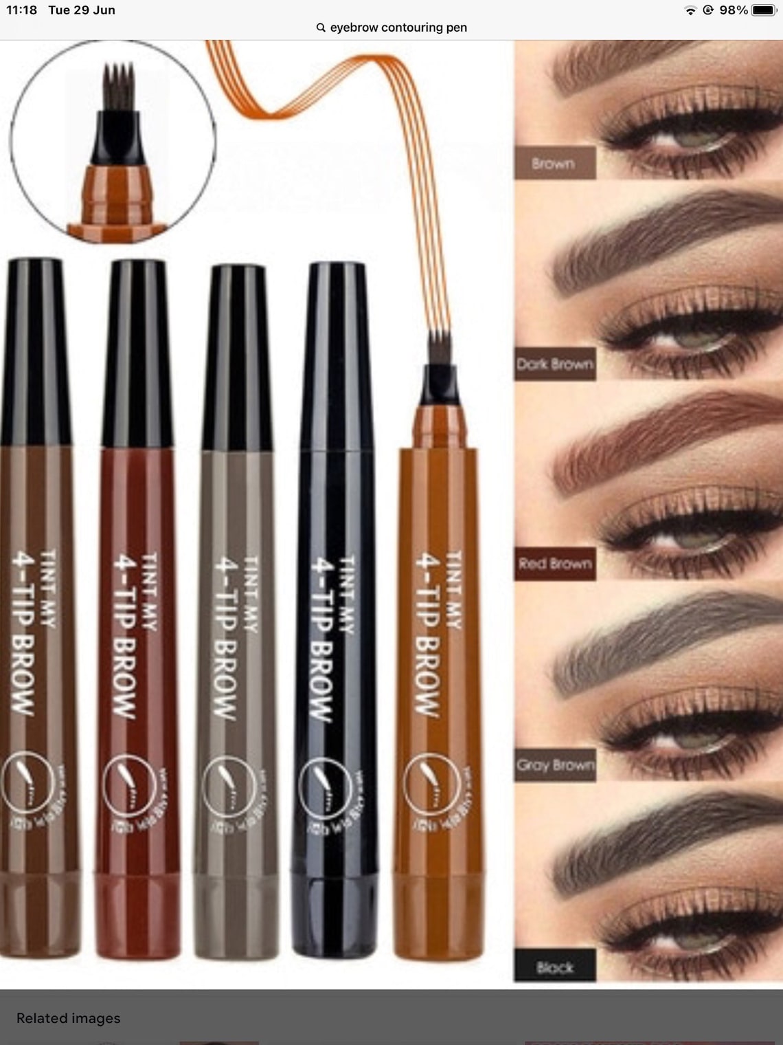 Dark brown eyebrow contouring pen introductory sale Etsy