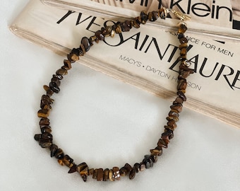 SABER | Tiger's Eye Necklace • Gemstone Necklace • Healing Bead necklace