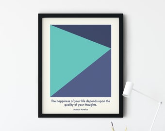 Marcus Aurelius Quote Poster, The Obstacle is the Way, Stoic Philosophy Wall Art, Home Office Decor, Minimalist Matte Paper Print