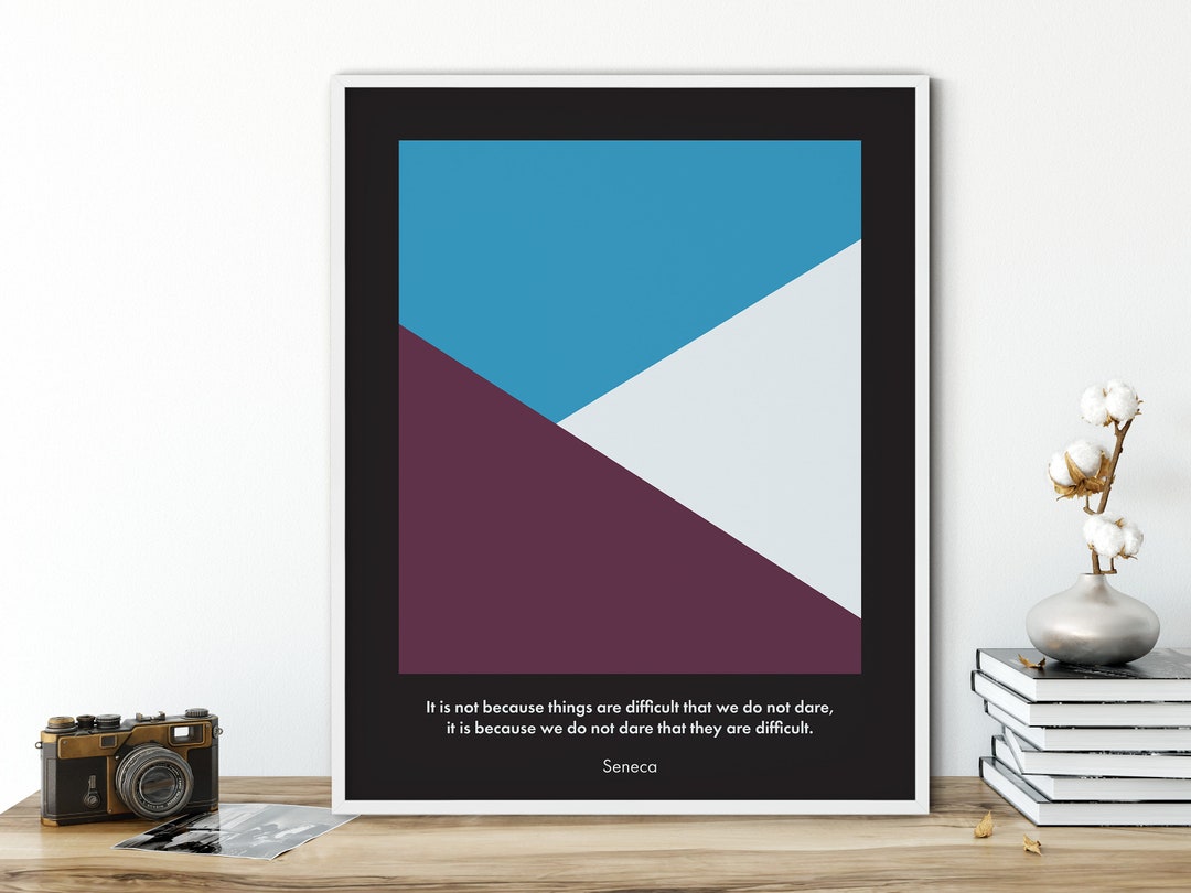 Stoic Philosophy, Minimalist Art, Printable Poster, Seneca Quote, Digital Download - Etsy