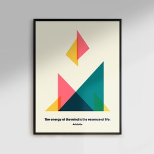 Minimalistyczny plakat motywacyjny, cytat Arystotelesa, inspirujący