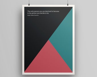 Quote Poster, Ralph Waldo Emerson, Philosophy poster, minimalist