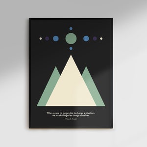 Philosophy Poster, Minimalist Geometric, Stoicism, Viktor Frankl Quote