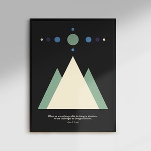 Philosophie Poster, minimalistisch geometrisch, Stoizismus, Viktor Frankl Zitat
