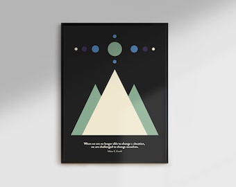 Philosophy Poster, Minimalist Geometric, Stoicism, Viktor Frankl Quote