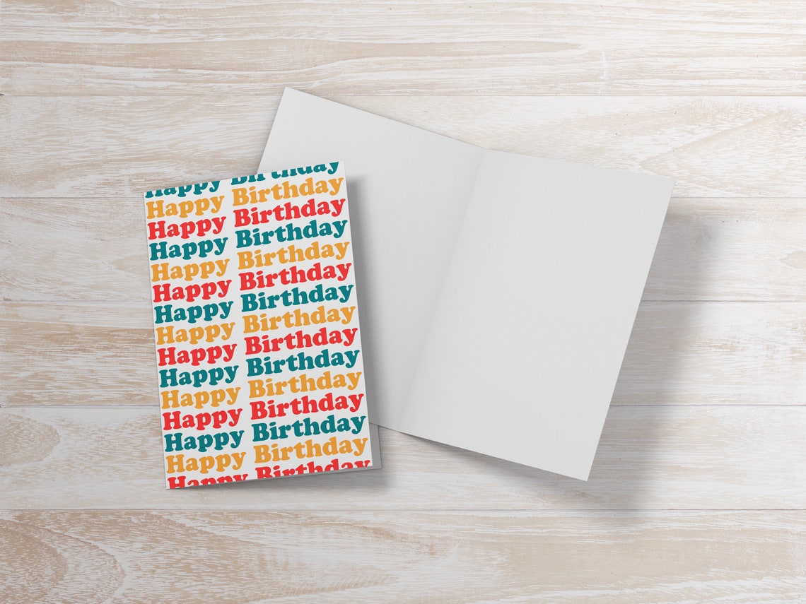 Fun Happy Birthday Card Blank Inside Printable Instand Etsy