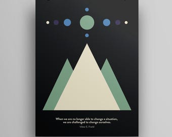 Pôster de Filosofia, Download Digital, Geométrico Minimalista, Estoicismo, Citação de Viktor Frankl