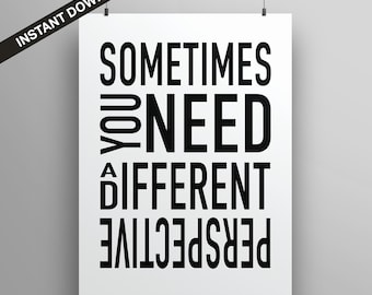 Perspective Mindset Poster Digital Download, Therapy Office Decor, Mental Health Wall Art, Growth Mindset Printable, Minimalist Quote Art