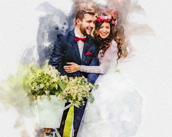 1st Anniversary Gift | Custom Wedding Portrait | Gift for Couple | Wedding Gift | Wedding Wall Art | Bedroom Wall Decor | Marriage Gift
