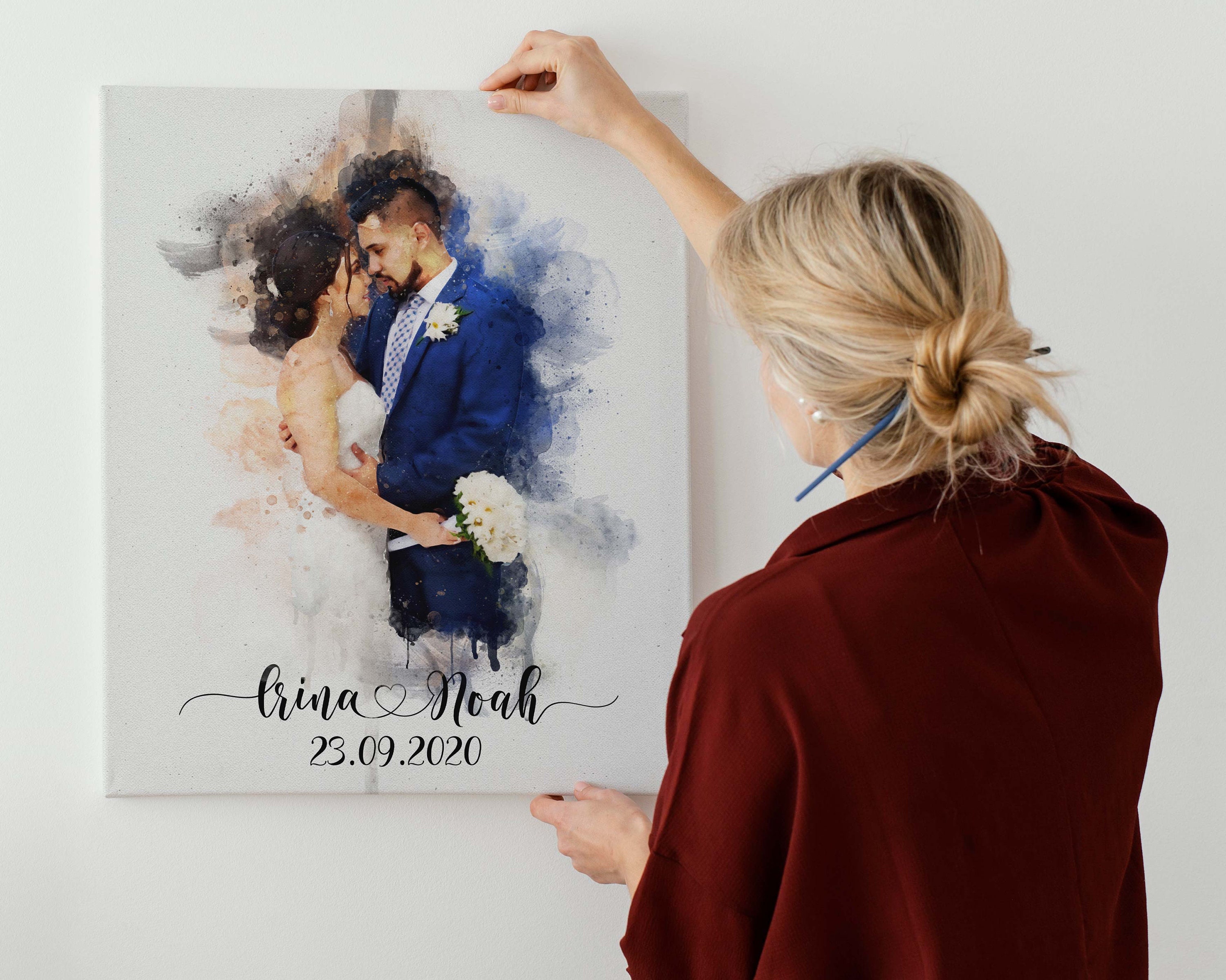 ❤️Engagement Gift for Couples 🥂🍾 Custom Painting from Photo❤️ –  FromPicToArt