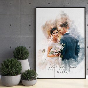 Personalized Watercolour Art for Gay Lesbian Couple, Personalised Gay Wedding Gift , LGBT Anniversary Gift, Couple Painting from Photo image 9