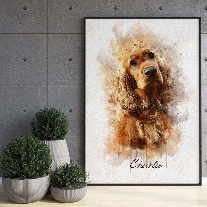 Personalised Pet Portrait Painting from Photo, Watercolour Pet Drawing, Cat Lover Gift, Pet Memorial Gift, Gift for Mum/Dad/Friend image 4