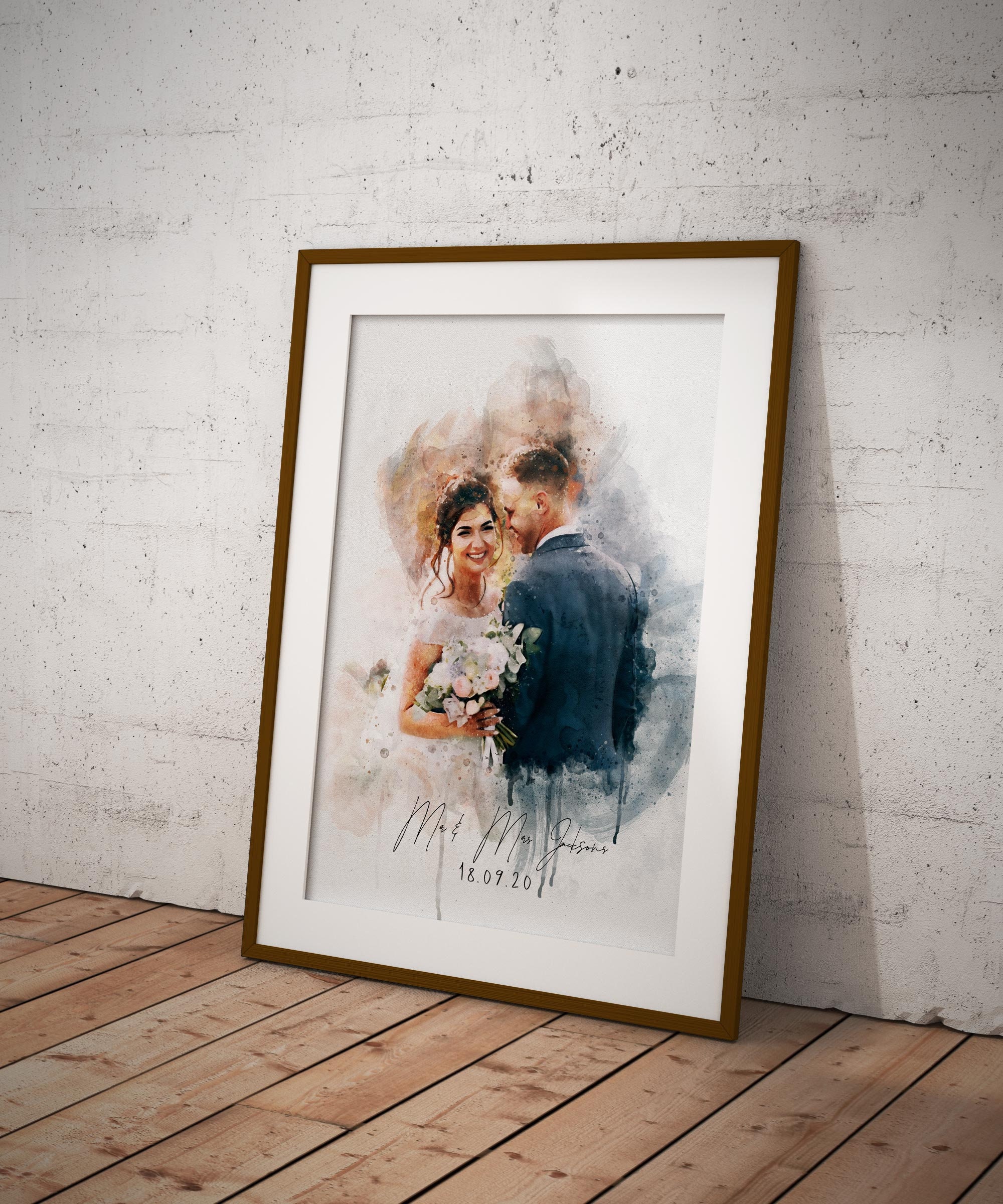 Custom Couple Portrait Painting Wedding Anniversary Gift for | Etsy