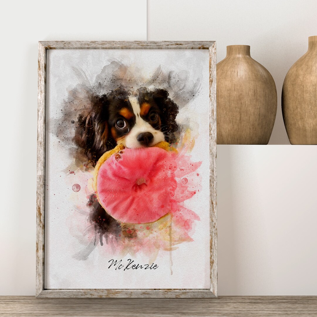 Custom Watercolor Pet Portrait: Dog & Cat Memorial Art - Etsy