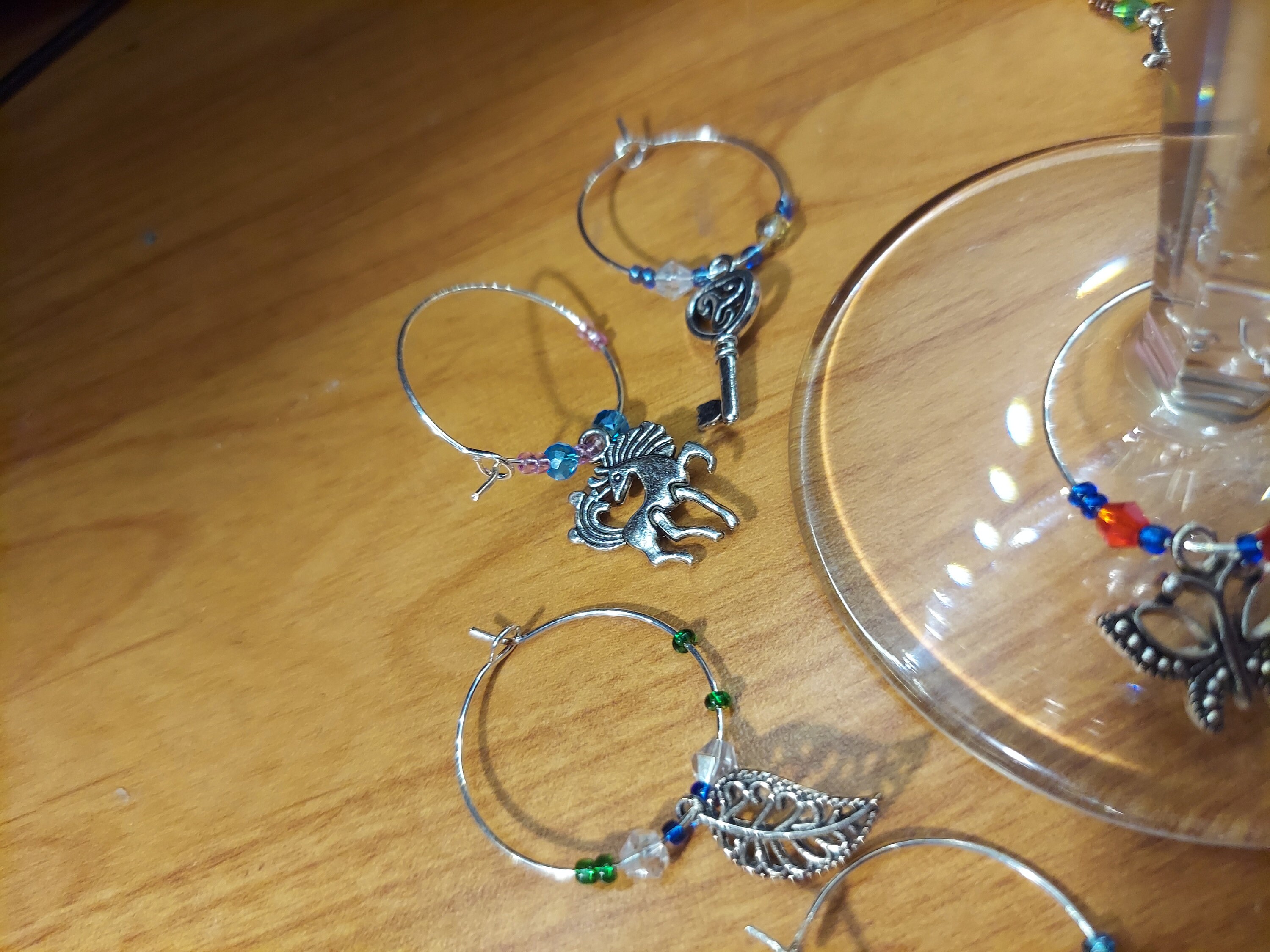 LOT~Wine Glass Charm Rings~Variety Of Charms-Selling As A Lot-New, Unboxed  10