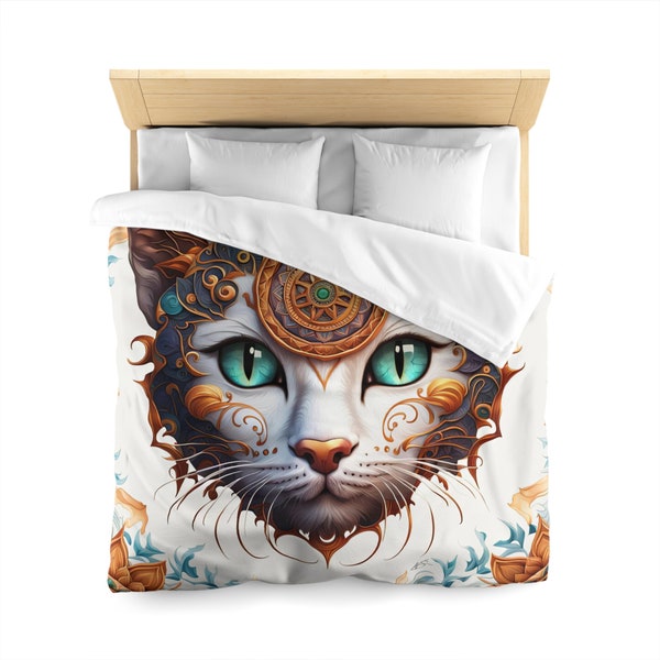 House de couette en microfibre / Microfiber Duvet Cover - "Défensseur-Chat"