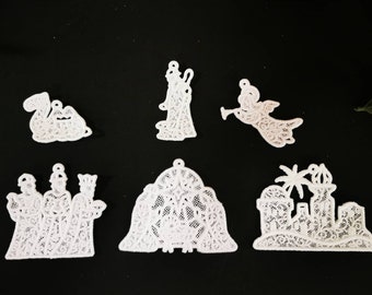 Gestickte Krippenfiguren, Weihnachtsdekoration Weihnachtskrippe, Krippenfiguren,