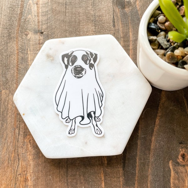 Dalmatian Ghost Sticker | Dog Sticker | Dalmatian Sticker | Waterproof Vinyl Sticker | Dog Mom | Halloween | Ghost Dog Sticker | Liver Dal