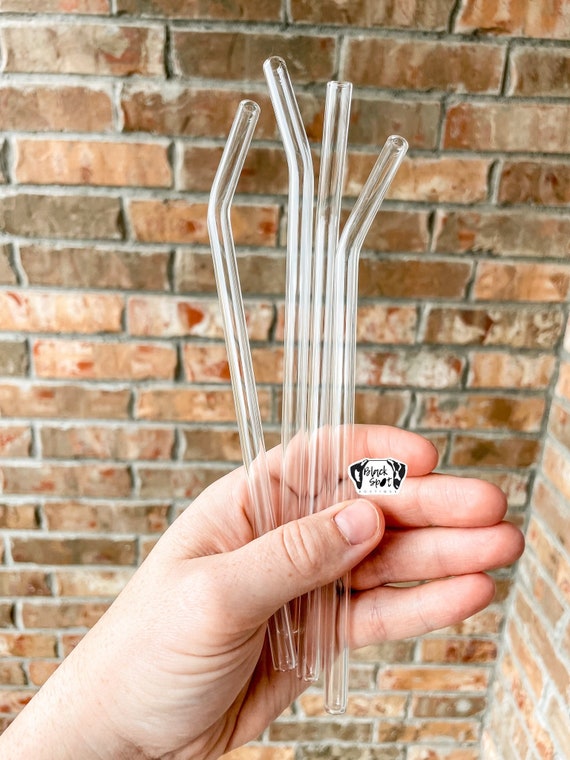 Reusable Glass Straw Clear Glass Straw Reusable Straw Reusable Eco Friendly  Straw Glass Can Straw Trendy Glass Straw Bent Glass 