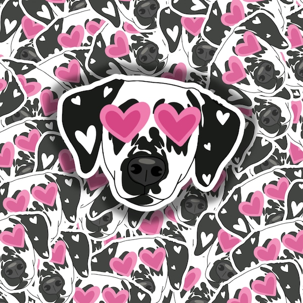 Lovey Dovey Dalmatian Sticker | Dalmatian Puppy Sticker | Valentine's Day Sticker | Dalentine's Day Sticker | Dalmatian Mom Gift | Dalmatian