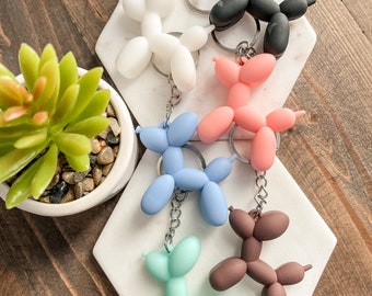Balloon Dog Keychain | Balloon Dog | Balloon Animal | Animal Party Favor | Dog Keychain | Dog Mom Keychain | Dog Dad Keychain | Balloon Dog