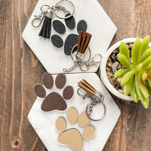 Paw Print Keychain Etsy