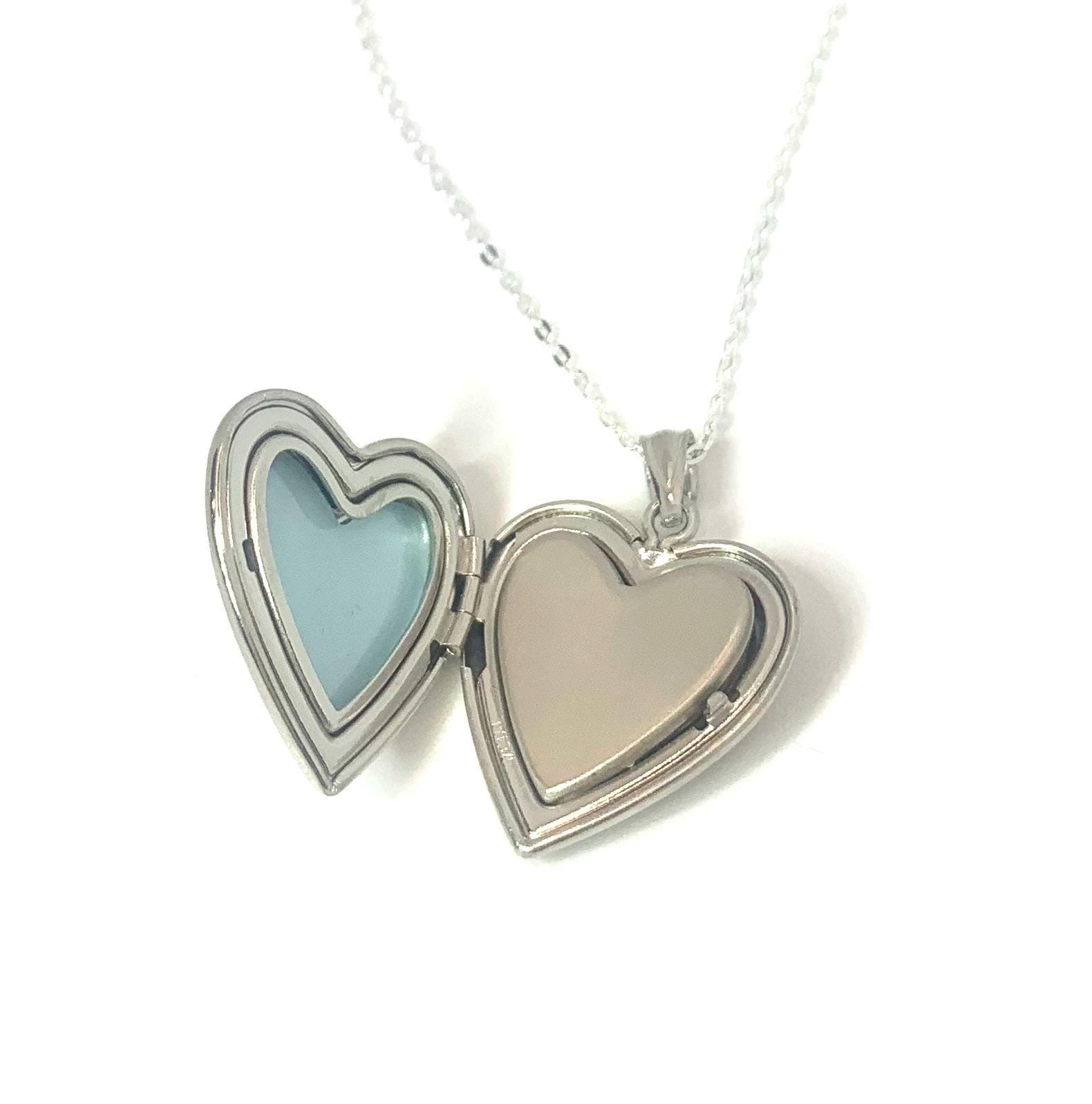Sterling Silver Heart Memorial Locket Pendant, Pet Urn Necklace ...