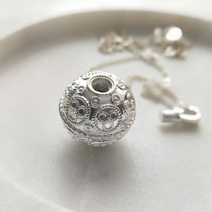 Sterling Silver Memorial Pendant, Pet Urn Necklace, Cremation Jewellery Necklace, The Locket Shop, Silver Ball Pendant