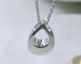 Sterling Silver Teardrop Necklace, Silver Teardrop Cremation Pendant, Teardrop Ashes Pendant, Pet Urn Necklace, The Locket Shop