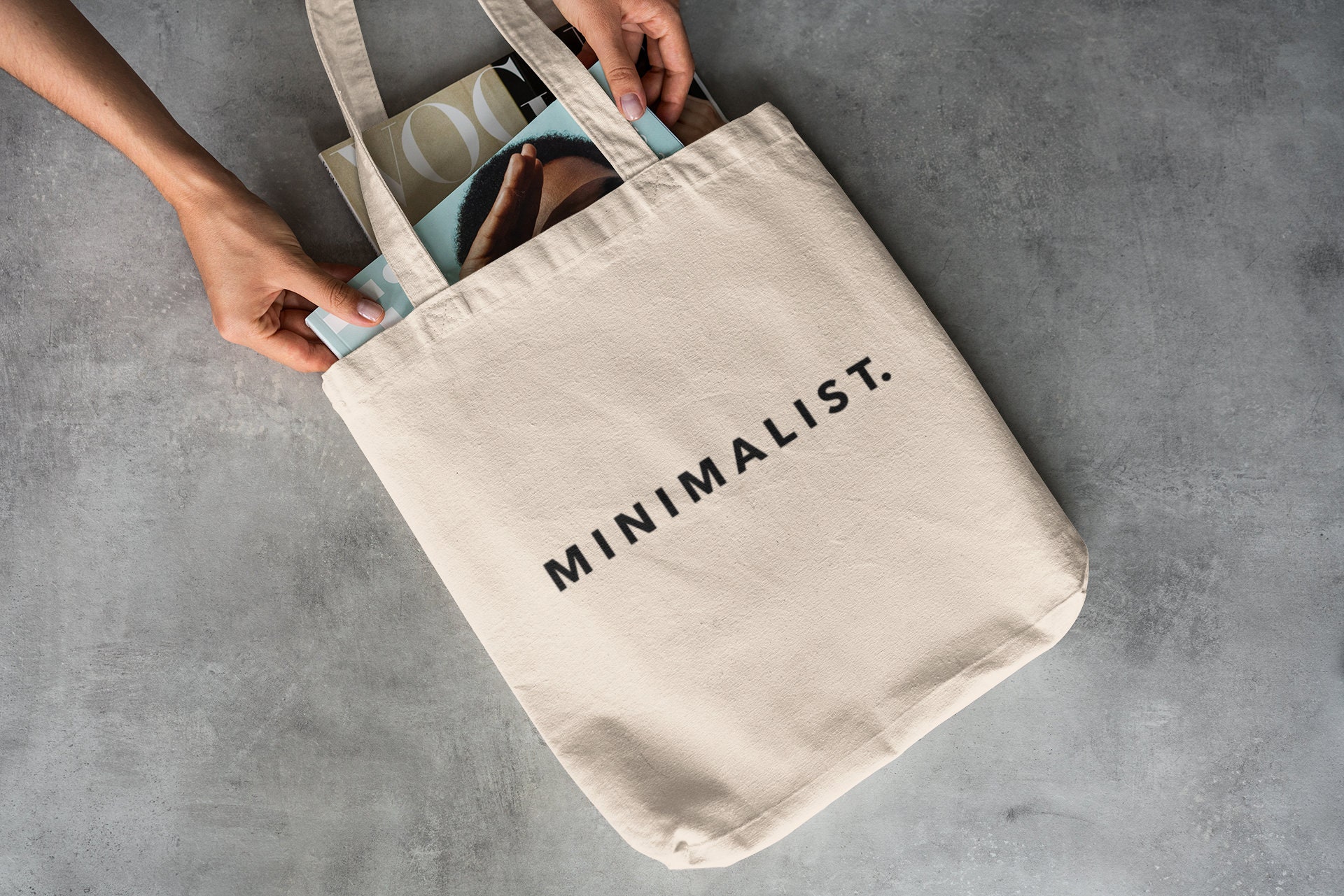 Minimalist Canvas Tote Bag Large Shoulder Bag Reusable Eco Etsy