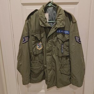 og 107 USAF od m65 cold weather field jacket 1972 Vietnam era air force us military coat medium short olive drab
