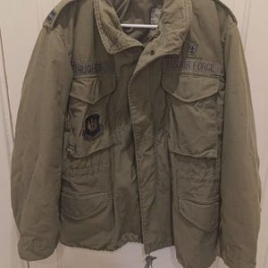 USAF OD M65 cold weather field jacket og 107 air force coat medium short 1985 rare late contract