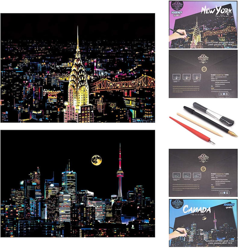 Scratch Painting Kits for Adults Rainbow Painting Art Paper Etsy