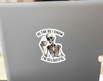 Goth Stickers Set - Funny Skeletons, Sarcastic Nurse Gifts, Dark Vinyl Decals for Laptop, Water Bottles & More