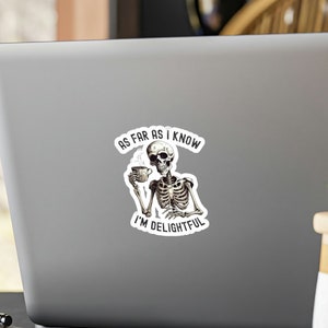 Goth Stickers Set - Funny Skeletons, Sarcastic Nurse Gifts, Dark Vinyl Decals for Laptop, Water Bottles & More