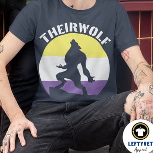 Nonbinary Pride, Theirwolf, Non binary Shirt, Queer Shirt