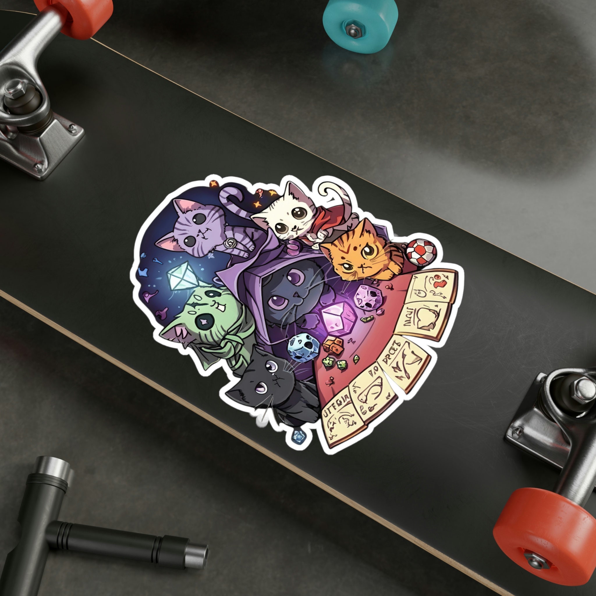 Chibi Cats Playing Dnd Sticker DM Sticker Dnd Sticker RPG Etsy