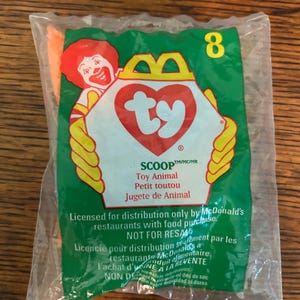 1998 McDonalds Happy Meal Ty Teeny Beanie Baby Toys #8 Scoop the Pelican